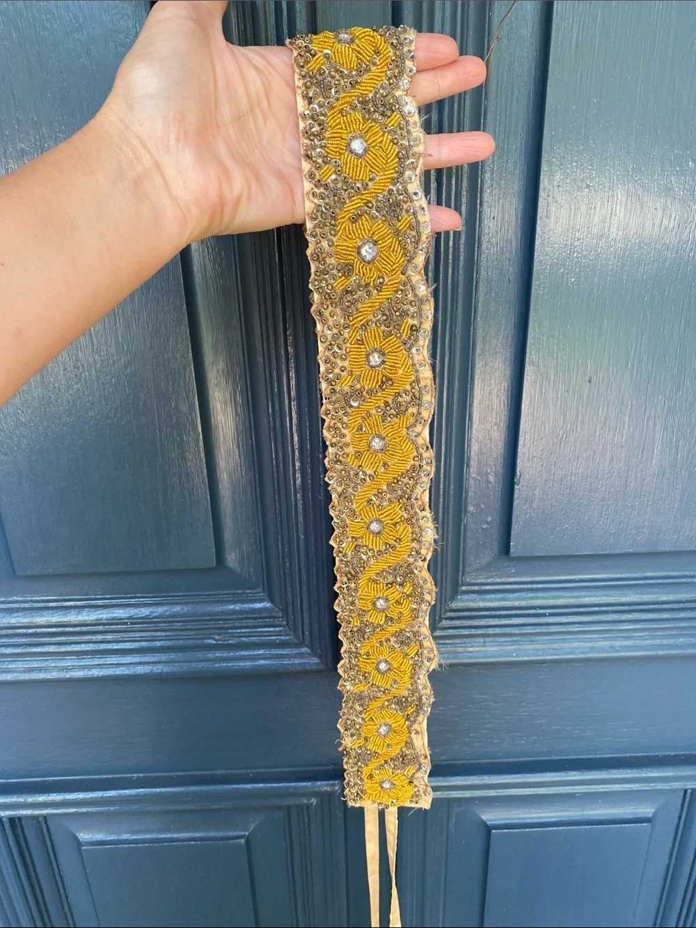 NEW✨Handcrafted Gold & Silver Beaded Waist Belt with Crystal Accents